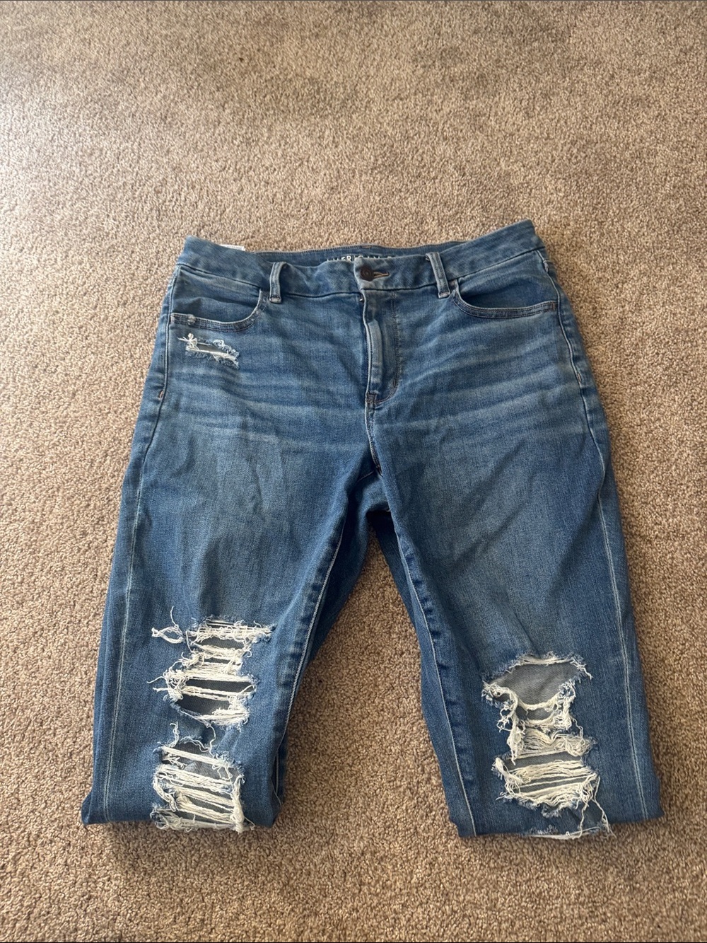 American Eagle Outfitters Ripped Blue skinny 
 Jeans